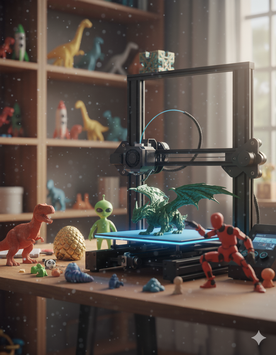 Hero background image with 3D printed objects